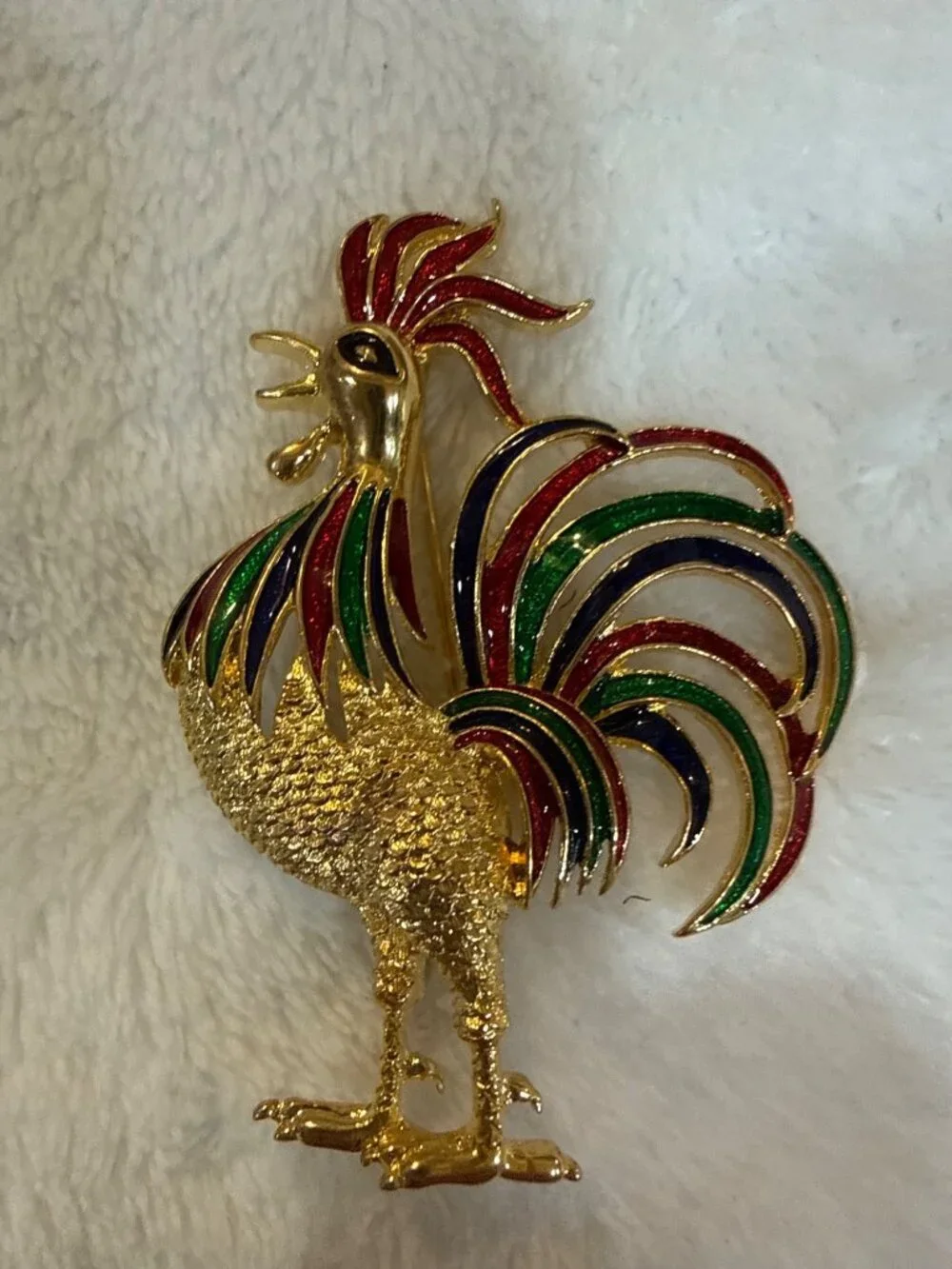 Colorful Colorful Fighting Cuckoo Rooster Chicken Hen Jewelry Pin Brooch